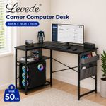 Levede Office Computer Desk Corner Table L-shaped with Storage Shelves 100cm