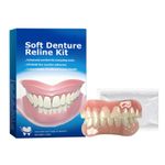 Denture Silicone Kit, 1 Set Upper and Lower Veneers Teeth Silicone Liners Soft
