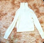 boohoo White Ribbed Knit Acrylic Turtleneck Pullover Jumper Long Sleeve M