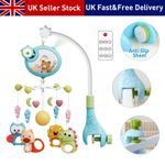 Musical Crib Bed Bell Stars Projector Cot Bed Bell 360° Rotating Rattle Toy Gift