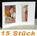 15 x portrait folder/leporello/picture folder for 13x18 with side pocket in white