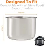 Goldlion Stainless Steel Inner Pot Replacement Compatible w/ Ninja Foodi 7.5L/6L