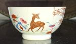 Beautiful 18th C Chinese Tea Bowl with Fallow Deer amidst Toadstools C 1720+