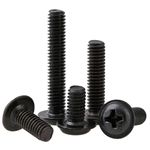 Black Zinc Plated Pozi Pan head Flange Machine Screws M2-M4 Phillips Head Bolts