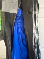 Paris Dresshouse Blue Strapless Beaded Corset Lace-Up Back Maxi Dress