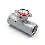 Aluminium 32mm 1-1/4" Inline Radiator Coolant Hose Pipe Filler Neck With Cap