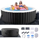 SLSY 4 Person Inflatable Hot Tub Round Leak-Proof Blow up Hot Tub & 120 Air Jets