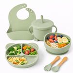 Silicone Baby Feeding Set, BPA-Free Baby Led Weaning Set with Suction Plate