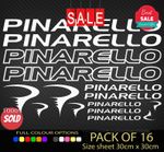 PINARELLO Vinyl Decal Stickers Sheet Bike Frame Cycling Cycle Bicycle MTB x16