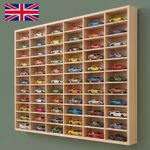 60 Grids Car Matchbox Hot Wheels Diecast 1:64 Wooden Wall Display Storage Rack f