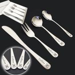 Personalised Engraved Cutlery Stainless Steel 4pcs Set Birthday Christening Gift