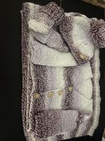 0-3 Months Cardigan , Hat , Mittens And Blanket Set