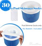 30 pcs Pool Skimmer Socks Reusable Nylon Pre-Filters Dog Hair Leaves Small Debri