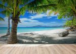 3D Ocean Beach Palm Wallpaper Wall Mural Removable Self-adhesive 124
