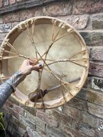 Handcrafted Buffalo Hide Shamanic Drum – 18" Frame – New with Beater