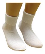 GIRLS 6 Pairs TURN OVER TOP WHITE ANKLE SOCKS *ALL SIZES AVAILABLE *BUY BRITISH