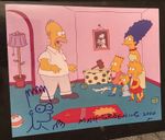 Matt Groening Signed Dated 8x10 Photo With Bart Simpson Sketch ACOA Authenticate