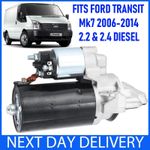 fits FORD TRANSIT MK7 2.2 (FWD) & 2.4 TDCi TD DIESEL 2006-2014 NEW STARTER MOTOR
