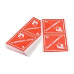 200pcs Flammable Liquid Hazardous Class 3 Warning Stickers Adhesive Labels Red