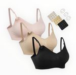 Nursing Bra Multipack Women's UK Size M Stretch Padded Black Beige Rose