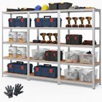 3 x 5 Tier Metal Shelf Storage Unit Shelving Shelves Racking Warehouse Rack Shed