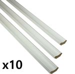 White Laminate Beading - 10 Lengths - 2.4m Each Length - Scotia Edging Strip
