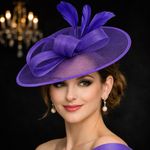 Premium Quality Fancy Fascinators On Taro Purple, Purple And Navy Brand New L