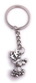 Rudolph Elk Reindeer Keychain Pendant Silver made of Metal