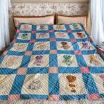 Antique Handmade Hand Quilted Flour & Feed Sack Sunbonnet Sue Quilt