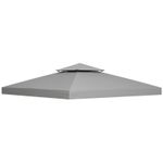 Outsunny 3m 2 Tier Garden Gazebo Top Cover Replacement, Grey , Refurbished