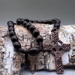 Handmade in Scotland Anglican Celtic Rosary Beads Maple & Bronze protestant gift