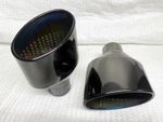 Cupra Leon Mk3 6" X 4" OVAL DUAL EXHAUST BLACK CHROME TAILPIPES TIPS