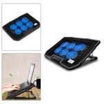 6 Powerful Fans Laptop Cooler Quiet Gaming Cooling Mat Stand Tilt for 12"-17" PC
