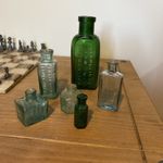 Bundle Of 6 Vintage Medicine/ink Wells Bottles