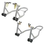 KCT HEAVY DUTY FRONT & REAR MOTORCYCLE PADDOCK STAND MOTORBIKE STEEL JACK