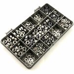 315 ASSORTED PIECE A2 STAINLESS M4 M5 M6 NYLOC, FULL NUTS & FORM A WASHERS KIT