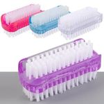 1 x Double-Sided Nail Brushes Manicure Pedicure Scrubbing Cleaning Small Brush