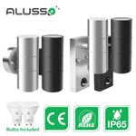 Led Up Down Wall Lights Stainless Steel PIR Motion Sensor Waterproof Outdoor