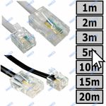 RJ11 to RJ45 CABLE ROUTER to ADSL 1m, 2m, 3m, 5m, 10m, 15m, 20m Telephone Lead