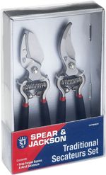 Spear & Jackson Traditional Drop Forged Bypass and Anvil Secateurs Twin Gift Set