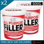 2 x WHITE FILLER 600G SUITABLE FOR INTERIOR EXTERIOR WALL USE ALL PURPOSE NEW