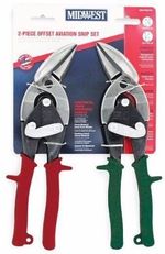 MIDWEST Right & Left Cut Offset Aviation Sheet Metal Snips/Shears Set, P6510C