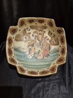 Lovely Vintage C1980 Petal Form Satsuma Bowl, 25cm Ø, Gilded & Mori Scholars VGC