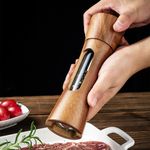Solid Wood Spice Salt and Pepper Mill with Strong Adjustable Ceramic Grinder
