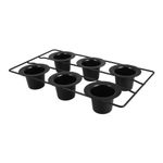 Nonstick Carbon Steel 6 Cup Muffin Pan Black Bakeware for Home Baking