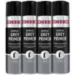 4x Simoniz Acrylic Grey Primer Spray Paint 500mL Aerosol Auto Car SIMP11D