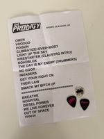 The Prodigy Setlist Glasgow 2026 + 3 Guitar Picks Rob Holliday