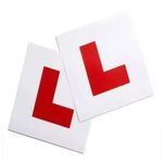 2 X UK Legal Self Adhesive Stick On L Plates Vinyl Weatherproof Learner Driver