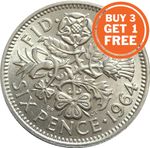 SIXPENCE ELIZABETH II COIN CHOICE OF YEAR 1953 TO 1967