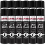 12x Simoniz Satin Black Spray Paint Acrylic Fast Dry Aerosol Large SIMP16D 500ml
